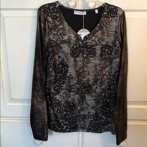 New Patrizia Luca bronze print top size Medium